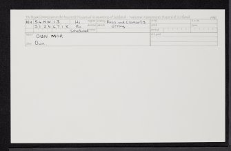 Dun Mor, NH54NW 13, Ordnance Survey index card, Recto