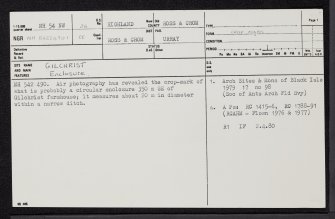 Gilchrist, NH54NW 26, Ordnance Survey index card, page number 1, Recto