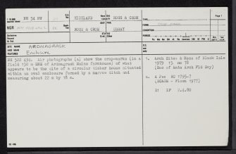 Ardnagrask, NH54NW 29, Ordnance Survey index card, page number 1, Recto