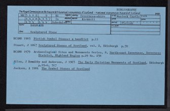 Moniack Castle Balblair Stone, NH54SE 9, Ordnance Survey index card, Recto