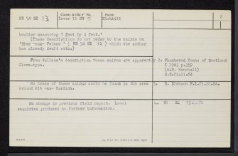 Allt Na Cardich, NH54SE 13, Ordnance Survey index card, page number 2, Verso