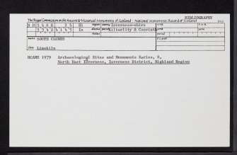 South Clunes, Limekiln, NH54SE 24, Ordnance Survey index card, Recto
