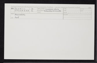 Phoineas, NH54SW 11, Ordnance Survey index card, Recto