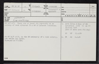 Leanach, NH54SW 13, Ordnance Survey index card, page number 1, Recto