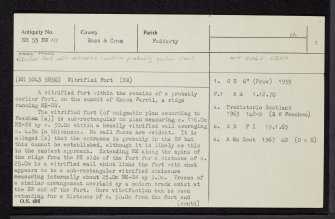 Knock Farril, NH55NW 10, Ordnance Survey index card, page number 1, Recto