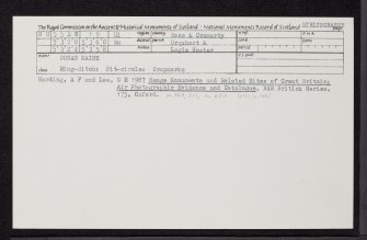 Conan Mains, NH55SW 19, Ordnance Survey index card, Recto