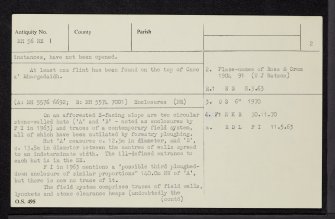 Cnoc A' Mhargadaidh, NH56NE 1, Ordnance Survey index card, page number 2, Verso