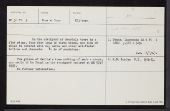 Swordale, NH56NE 3, Ordnance Survey index card, Recto