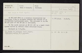 Eileanach, NH56NE 13, Ordnance Survey index card, Recto
