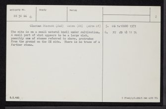 Clachan Biorach, NH56SE 4, Ordnance Survey index card, page number 2, Verso