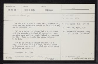 Black Hill 1, NH56SE 10, Ordnance Survey index card, Recto