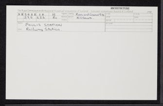 Foulis Point, Station, NH56SE 18, Ordnance Survey index card, Recto
