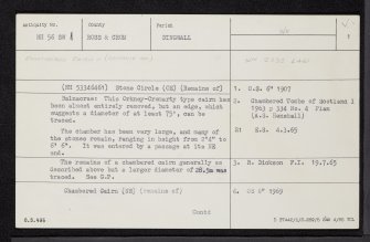 Balnacrae, NH56SW 1, Ordnance Survey index card, page number 1, Recto