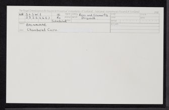 Balnacrae, NH56SW 1, Ordnance Survey index card, Recto