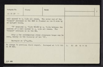 Strath Sgitheach, NH56SW 10, Ordnance Survey index card, page number 2, Verso