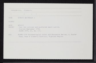 Strath Sgitheach, NH56SW 10, Ordnance Survey index card, Recto