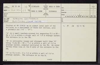 Strath Sgitheach, NH56SW 14, Ordnance Survey index card, page number 1, Recto