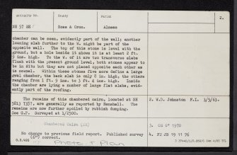 Balnagrotchen, NH57SE 1, Ordnance Survey index card, page number 2, Verso