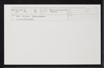 An Ruigh Dreighean, NH57SE 5, Ordnance Survey index card, Recto