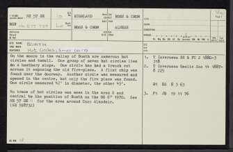 Boath, NH57SE 10, Ordnance Survey index card, page number 1, Recto