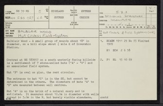 Balblair Wood, NH59NE 5, Ordnance Survey index card, page number 1, Recto