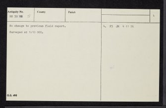 Balblair Wood, NH59NE 5, Ordnance Survey index card, page number 4, Verso