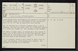 Balblair, NH59NE 10, Ordnance Survey index card, page number 1, Recto