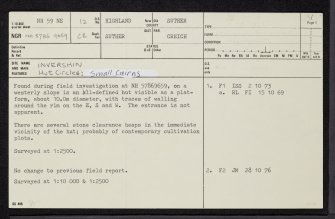 Invershin, NH59NE 12, Ordnance Survey index card, page number 1, Recto
