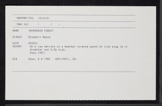 Invershin Forest, NH59NE 40, Ordnance Survey index card, Recto