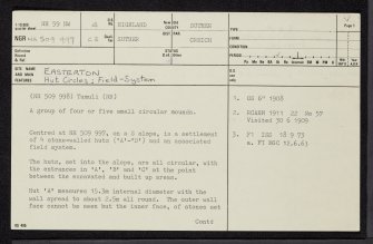 Easterton, NH59NW 4, Ordnance Survey index card, page number 1, Recto