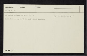 Linsidemore, NH59NW 5, Ordnance Survey index card, page number 3, Recto