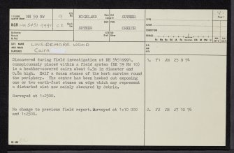 Linsidemore Wood, NH59NW 9, Ordnance Survey index card, page number 1, Recto