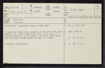 Maikle, NH59SE 1, Ordnance Survey index card, page number 1, Recto
