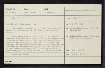 Carn Smeirt, NH59SW 2, Ordnance Survey index card, Recto