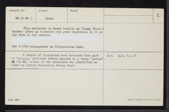 Sidhean Mor Dail A' Chaorainn, NH60SE 2, Ordnance Survey index card, page number 2, Verso