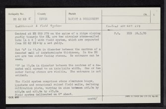 Tomintoul, NH62NE 5, Ordnance Survey index card, page number 1, Recto