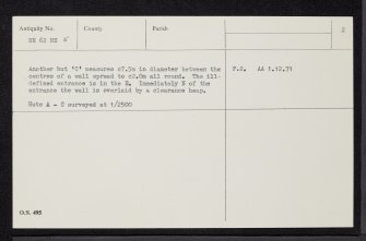 Tomintoul, NH62NE 5, Ordnance Survey index card, page number 2, Verso