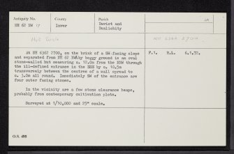 Stac An Eich, NH62NW 17, Ordnance Survey index card, Recto