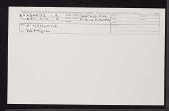 Achlaschoille, NH63NE 22, Ordnance Survey index card, Recto