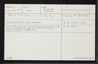 Mains Of Gask, NH63NE 27, Ordnance Survey index card, page number 1, Recto