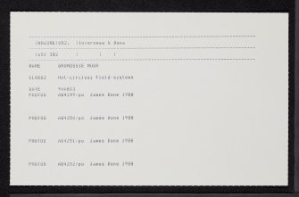 Drumossie Moor, NH63NE 52, Ordnance Survey index card, Recto