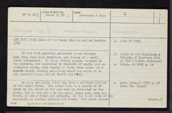 Bona, NH63NW 2, Ordnance Survey index card, page number 1, Recto