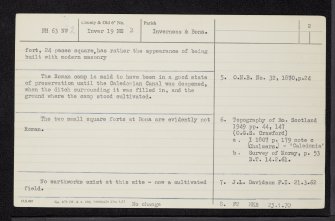 Bona, NH63NW 2, Ordnance Survey index card, page number 2, Verso