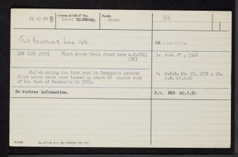 Drumashie, NH63NW 8, Ordnance Survey index card, Recto