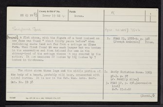 Dores, Clune Farm, NH63NW 13, Ordnance Survey index card, page number 1, Recto