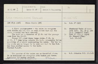 Croftcroy, NH63SE 2, Ordnance Survey index card, Recto