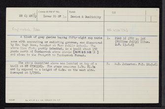 Tordarroch 1, NH63SE 16, Ordnance Survey index card, Recto