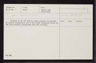 Farr, NH63SE 31, Ordnance Survey index card, Recto