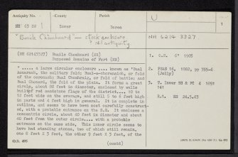 Buaile Chomhnard, NH63SW 1, Ordnance Survey index card, page number 1, Recto