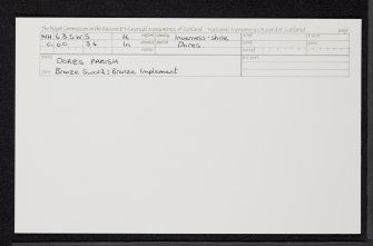 Dores Parish, NH63SW 5, Ordnance Survey index card, Recto